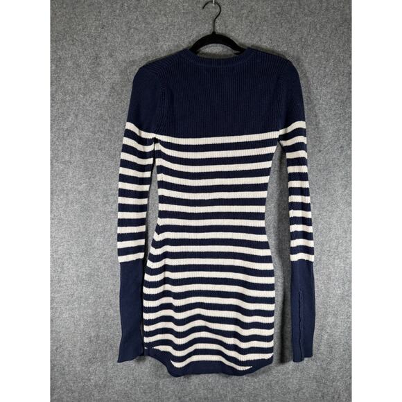 Lovers + Friends Dress Women Small Blue Striped Knitted Coastline Nautical Prepp - Picture 6 of 7